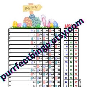 90 boules + cartes de bingo sur le thème des œufs de Pâques | 1 PDF prêt à imprimer à téléchargement numérique