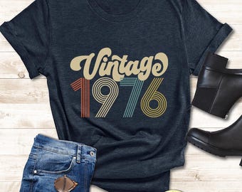 Vintage 1976 Shirt, Retro Birthday Gift, Classic 50th Birthday Tee