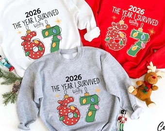 Custom 2026, Survived Sweatshirt, Funny New Year Gift, Crewneck