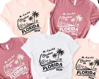 Christmas In Florida 2026,Christmas Vacation Shirts,Christmas Cruise Beach Tshirt,Christmas in Florida Tee, Family Matching Christmas Shirt
