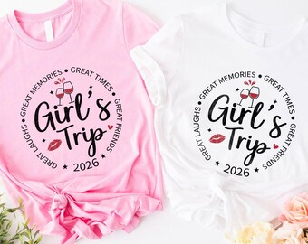 Custom Girls Trip 2026 Shirt, Group Vacation Gift, Matching Squad Tee
