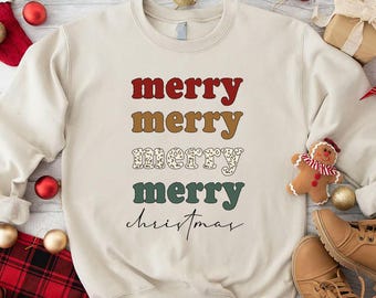 Merry Christmas Sweatshirt,Christmas Sweatshirt,Christmas Shirt for Women-Men,Christmas Gift Women,Womens Holiday Shirt,Xmas Holiday Gift