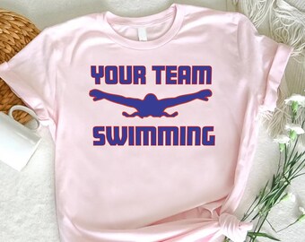 Custom Swim Team Shirt, Butterfly Stroke Swimmer Sports Support Gift