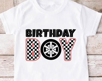 Race Car Birthday Boy Shirt, Racing Theme Toddler Party Outfit Gift