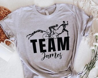 Custom Team Triathlon Shirt, Family Spectator Support Tee, Runner Gift