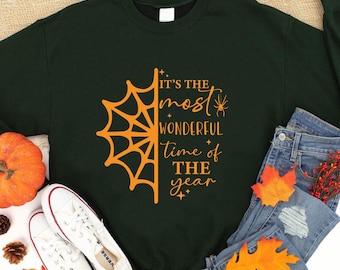 It's The Most Wonderful Time Of The Year Sweatshirt,Gift For Halloween,Fall Halloween Sweatshirt,Womens Halloween Clothing,Trendy Halloween