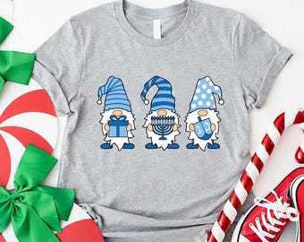 Hanukkah Gnomes Shirt, Funny Religious Gift, Jewish Holiday Shirt, Family Hannukah Shirt, Chanukah Tshirt, Chanukah Outfit, Funny Hannukah