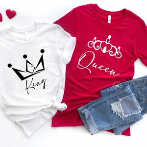 King and Queen Shirts, Valentine Couple Matching shirt, Valentines Day Gift For Couples, Funny Valentines Day Tee,Her King His Queen Shirt