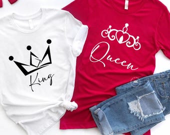 King and Queen Matching Shirts, Couple Valentine Tees, Anniversary Gift