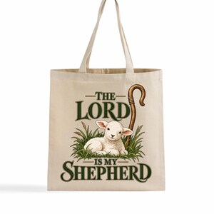 Lord Is My Shepherd Tote Bag Christian Gift Psalm 23 Faith Carryall