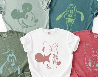 Cartoon Friends Group Comfort Colors ® Shirt, Vintage Mouse and Duck Gift
