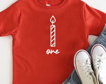 First Birthday Shirt, One candle Tshirt, 1st Birthday Shirt, First Birthday Gift, One Birthday Shirt, Birthday Party Shirt, Birthday Outfit