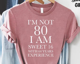 80th Birthday Tshirt, 80th Birthday Party Shirt,80th Birthday Gift, Happy 80th Birthday Top,Grandma Birthday Shirt,80 Years old Birthday Tee