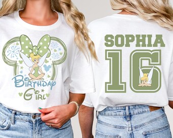Custom Birthday Girl Shirt, Magical Fairy Mouse Ears Graphic Tee Gift