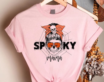 Spooky Mama Shirt, Halloween Gift for Mom, Halloween Spooky Shirt For Mom, Retro Spooky Mama Tshirt, Spooky Mom Tee, Cute Mama Halloween Tee