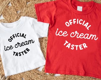 Official Ice Cream Taster Shirt,Funny Ice Cream Shirt Kids,Kids Summer Gift,Ice Cream Lover Toddler Shirts,Funny Toddler Shirt,Ice Cream Tee