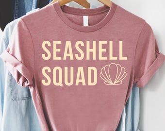 Seashell Squad Shirt, Girls Summer Tshirt, Beach Vacation Gifts, Summer Vacation, Beach Tee, Summer Outfits, Matching Family Vacation Shirts