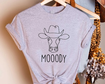 Western Shirt, Cow Gifts For Men, Cow Moody Shirt, Country Music Shirt, Rodeo Tee, Cowboy T-Shirt, Southern Tee, Rodeo Shirt Women, Cowgirl