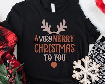 Merry Christmas Reindeer Shirt, Reindeer Shirt, Christmas Family Shirt, Gift For Christmas, Christmas Party Tshirt, Deer Merry Christmas Tee