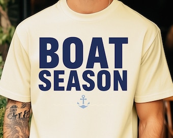 Boat Season Shirt Nautical Anchor Graphic Tee Lake Life Summer Boating Gift