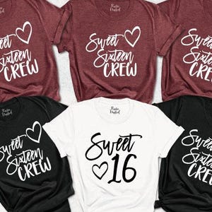 Sweet Sixteen Crew Shirts, Sweet 16th Birthday Tshirt, Birthday Party Tshirts,16th Birthday Party, Birthday Squad Shirt, Hello Sixteen Shirt