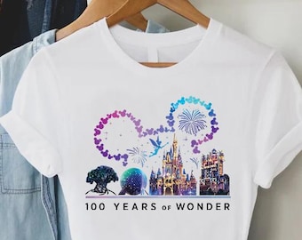 100 Years of Wonder Disney Tshirt, Disneyland Gifts, Disneyland Vacation Shirt, 100th Anniversary Mickey Ears, Disneyworld Shirts Family