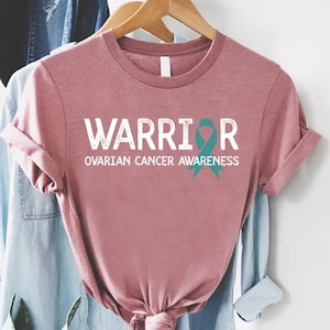 Ovarian Cancer Warrior Shirt,Teal Ribbon Tee,Ovarian Cancer Awareness,Cancer Warrior Gift,Ovarian Cancer Survivor Outfit,Ovarian Cancer Gift