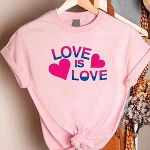 Bisexual Pride Shirt, Bisexual Love is Love Shirt, Pride Month Gifts, LGBTQ Pride Shirt, Bi Pride Heart Tee, Bisexual Flag T-Shirt, Bi Pride