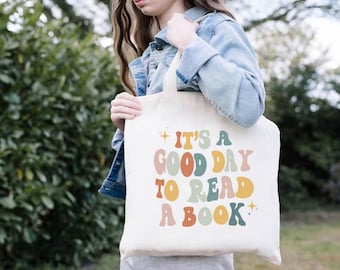 Book Lovers Tote Bag,It's Good Day to Read Tote Bag, Bookish Tote Bag, Librarian Gifts, Teacher Gift Bag, Library Book Bag, Teacher Tote Bag