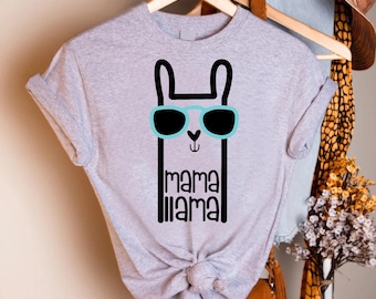 Llama Shirt Women, Mothers Day Gift, Mama Llama Shirt, Funny Mama Llama Tee, Mama T-Shirt  For Women, Moms Birthday Gift, Llama Lover Gift