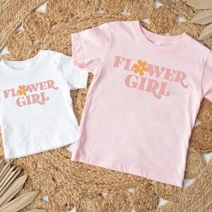 Flower Girl Shirt, Flower Girl Gift, Toddler Shirt Girl, Retro Flower Toddler Shirt, Bridesmaid Gift, Flower Girl Wedding Party, Bride Shirt