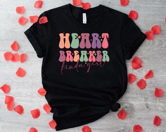 Heart Breaker Shirt, Retro Valentines Day Tee, Funny Valentine Gift