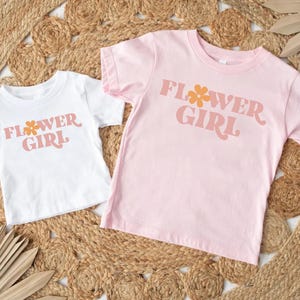 Flower Girl Shirt,Flower Girl Proposal,Retro Flower Toddler Shirt,Flower Girl Gift,Girls Wedding TShirt,Flower Bridal Gift,Wedding Party Tee