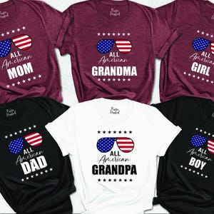 4th Of July Family Shirts, American Family Tshirts, Patriotic Family Outfits, All American Family,Patriotic Gits for Family,Freedom Crew Tee