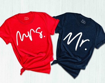 Mr Mrs Shirts Tees, Just Married T-Shirt, Honeymoon Shirts, Wedding Tee, Wife And Hubs Shirts, Mr and Mrs Shirts, Wedding Anniversary Tshirt