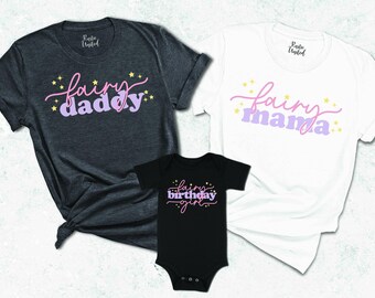 Fairy Birthday Family Shirts,  Matching Family Shirts, Fairy Birthday Girl Tee, Whimsical Fairytale Birthday, Magical Fairy Birthday Tshirts