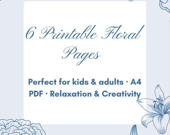 Paquete de páginas para colorear florales: Ilustraciones botánicas de arte lineal (Descarga en PDF)