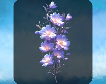 Purple Wildflower DTF Transfer, Floral Botanical Ready To Press, Lavender Flower Heat Transfer, Elegant Floral