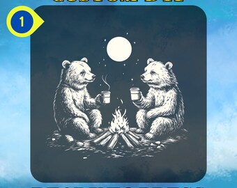 Retro Grizzly Bears Shirt Ready to Press,Fun Trendy Vintage Retro Bear DTF Transfer, Retro Meme Shirt, Funny Bear, Moon Tee, DTF Gang Sheet