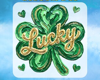 Lucky Shamrock Heart DTF Transfer ReadyToPress St Patricks Day Clover Love Design Gold Script Custom DTF Heat Transfer