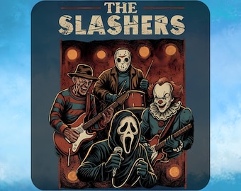 The Slashers DTF Transfer, Halloween The Band Ready to Press, scary band, Retro Halloween Characters, Scary Movies, Funny Tee DTF Gang Sheet