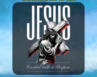 Jesus Cross Design DTF Transfer: Greated With A Purpose Ready to Press