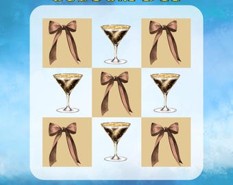 Espresso Martini Coquette Bow DTF Transfer, Tini Time Espresso Martini Ready to Press, Martini Lover Gang Sheet, Martini Social Club DTF