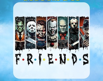 Halloween Horror Characters DTF Transfer, Bad Boys Halloween Ready to Press, Friends Design, Retro Halloween, Scary Movies DTF Gang Sheet
