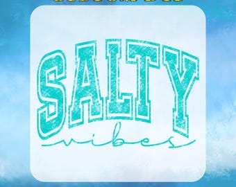 Salty Vibes DTF Transfer, Trendy Summer Ready to Press, Beach Vibes Shirt Transfer, Salty, Summer Vibes DTFĞ, Retro Summer DTF Gang Sheet