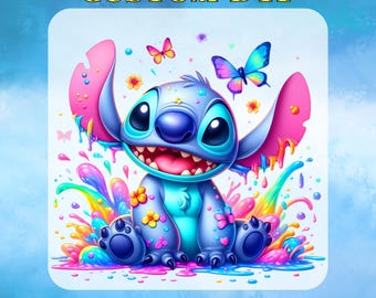 Colorful Stitch DTF Transfer, Disney Stitch Ready to Press, Pixar Fest Heat Transfer, Butterfly, Disney Trip 2025, Disneyland DTF Gang Sheet