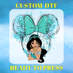 Disney Princess Jasmine, Princess Squad DTF Transfer, Family Vacation Ready to Press, Disney Girls Trip, Disneyland, Mickey Head Gang Sheet