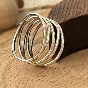 Handmade Sterling Silver Chunky Ring: Stackable Mexican Boho Jewelry