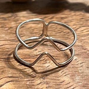 Boho Sterling Silver Double Band Ring: Handmade Taxco Mexico