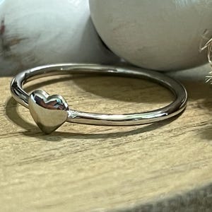 Heart Ring: Dainty 925 Sterling Silver Band, Minimalist Jewelry